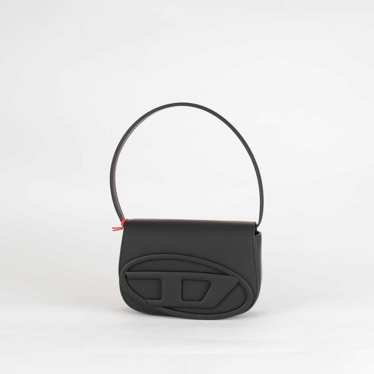 Diesel Matte Black D Logo Shoulder Bag