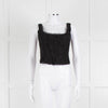 LoveShackFancy Black Lace Sleeveless Bustier Top