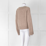 Bella Dahl Brown Collard Cashmere Mix Jumper