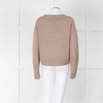 Bella Dahl Brown Collard Cashmere Mix Jumper