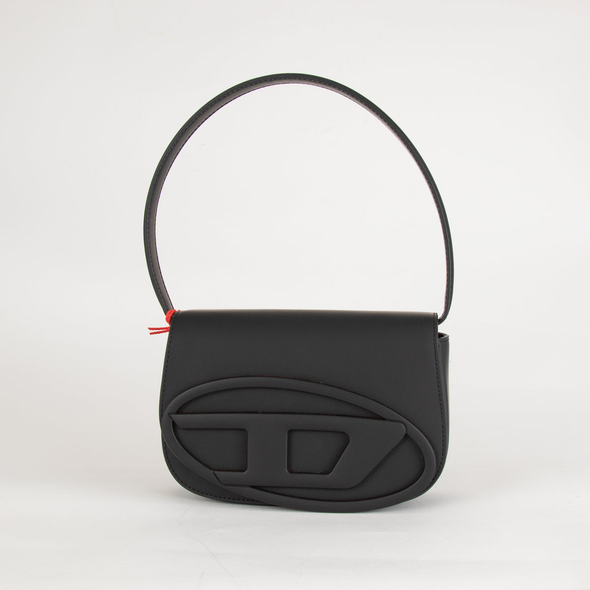 Diesel Matte Black D Logo Shoulder Bag