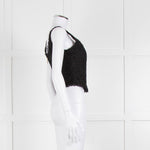 LoveShackFancy Black Lace Sleeveless Bustier Top