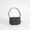 Diesel Matte Black D Logo Shoulder Bag