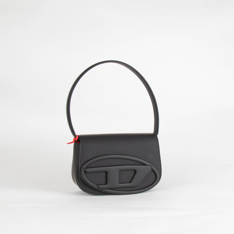 Diesel Matte Black D Logo Shoulder Bag
