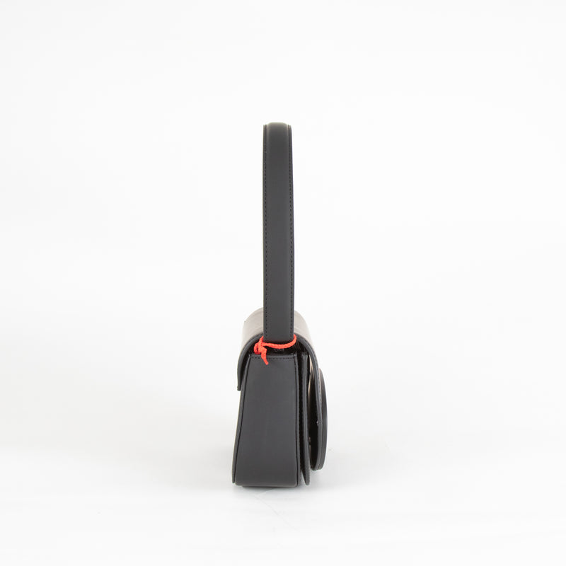 Diesel Matte Black D Logo Shoulder Bag