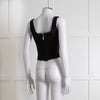 LoveShackFancy Black Lace Sleeveless Bustier Top