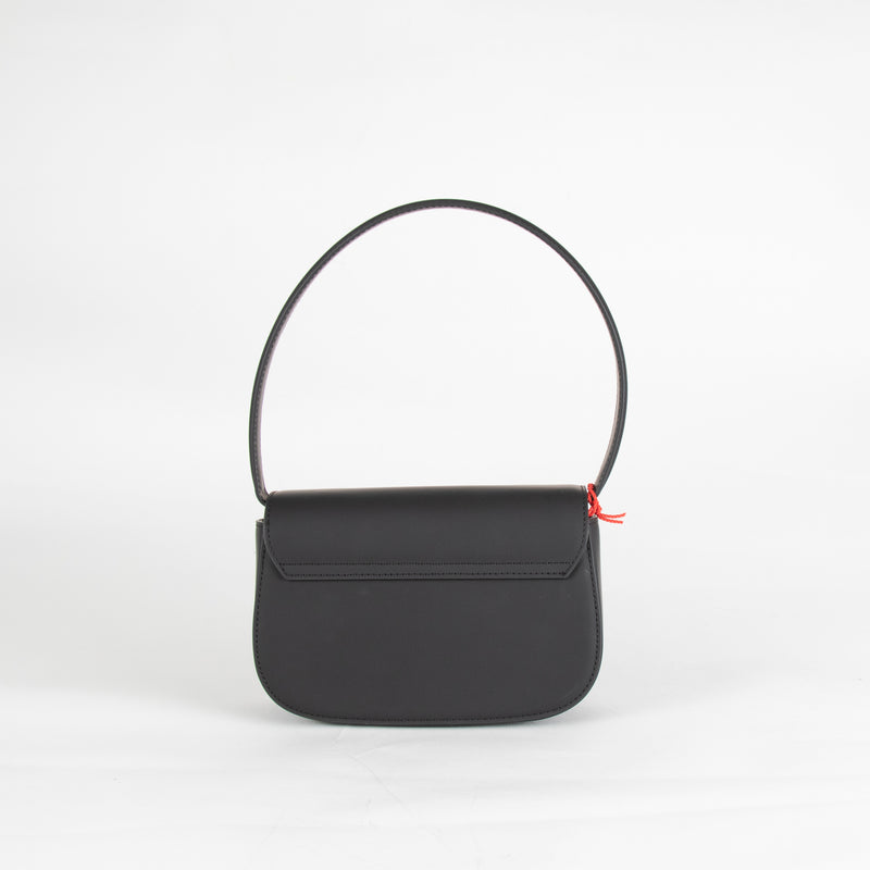 Diesel Matte Black D Logo Shoulder Bag