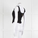 LoveShackFancy Black Lace Sleeveless Bustier Top