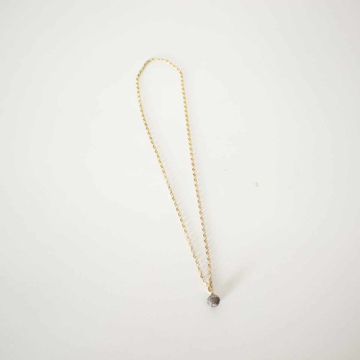 Kirstie Le Marque Gold Chain With Pave Set Ball Pendant