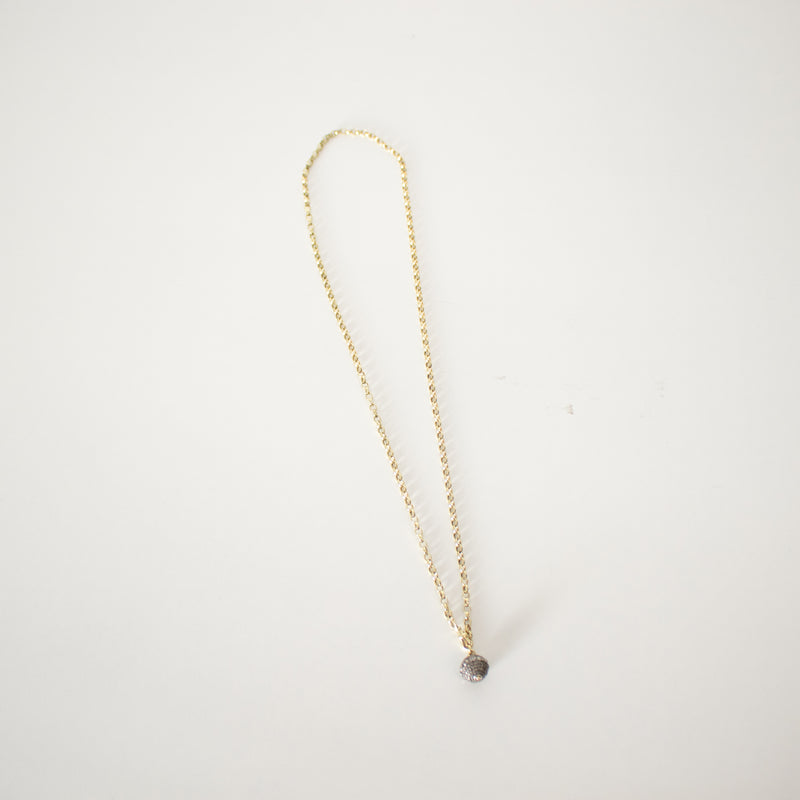 Kirstie Le Marque Gold Chain With Pave Set Ball Pendant