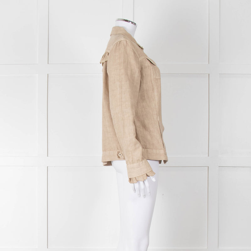Haris Cotton Beige Linen Jacket