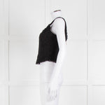 LoveShackFancy Black Lace Sleeveless Bustier Top