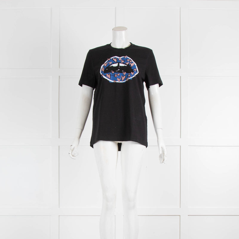 Markus Lupfer Black Lip Print T-Shirt
