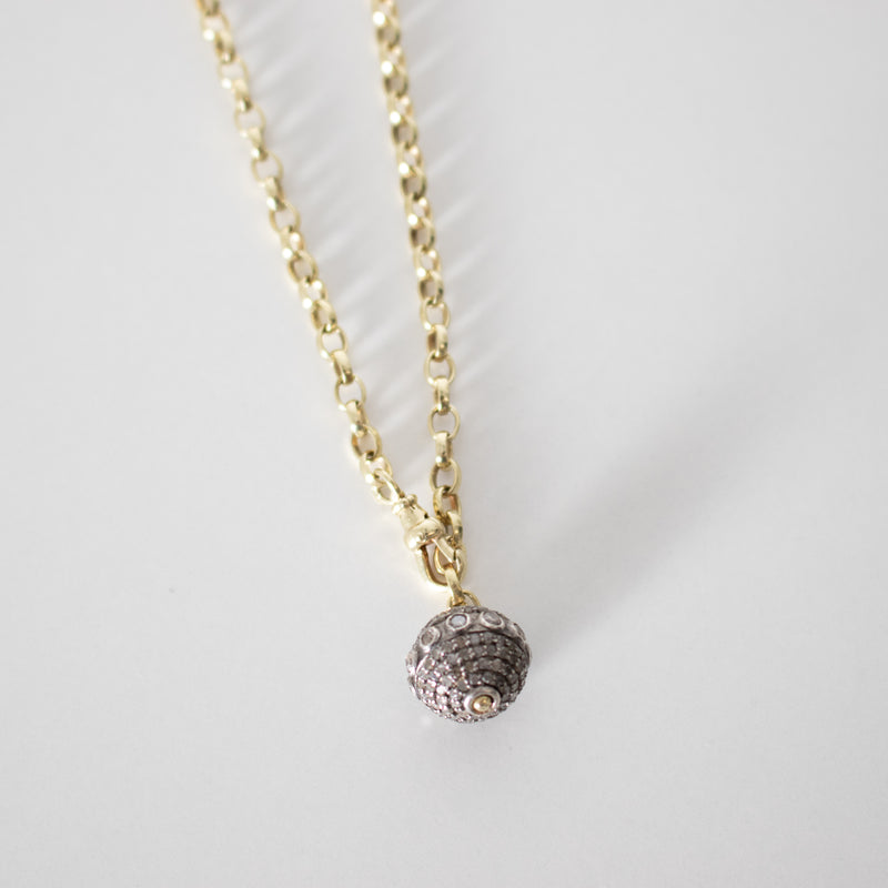 Kirstie Le Marque Gold Chain With Pave Set Ball Pendant