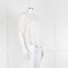 Vanessa Bruno Cream Linen Embroidered Scallop Trim Top