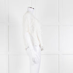 Vanessa Bruno Cream Linen Embroidered Scallop Trim Top