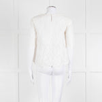 Vanessa Bruno Cream Linen Embroidered Scallop Trim Top