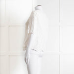 Vanessa Bruno Cream Linen Embroidered Scallop Trim Top
