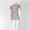 Paige Beige And Black Animal Print Tie Neck Top