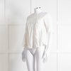 Vanessa Bruno Cream Linen Embroidered Scallop Trim Top