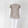 Paige Beige And Black Animal Print Tie Neck Top