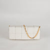 Bottega Veneta White Woven Intrecciato Casette Pochette with Chain Strap