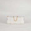 Bottega Veneta White Woven Intrecciato Casette Pochette with Chain Strap