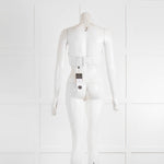 Rag & Bone White Leather Halter Neck Top