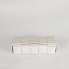 Bottega Veneta White Woven Intrecciato Casette Pochette with Chain Strap