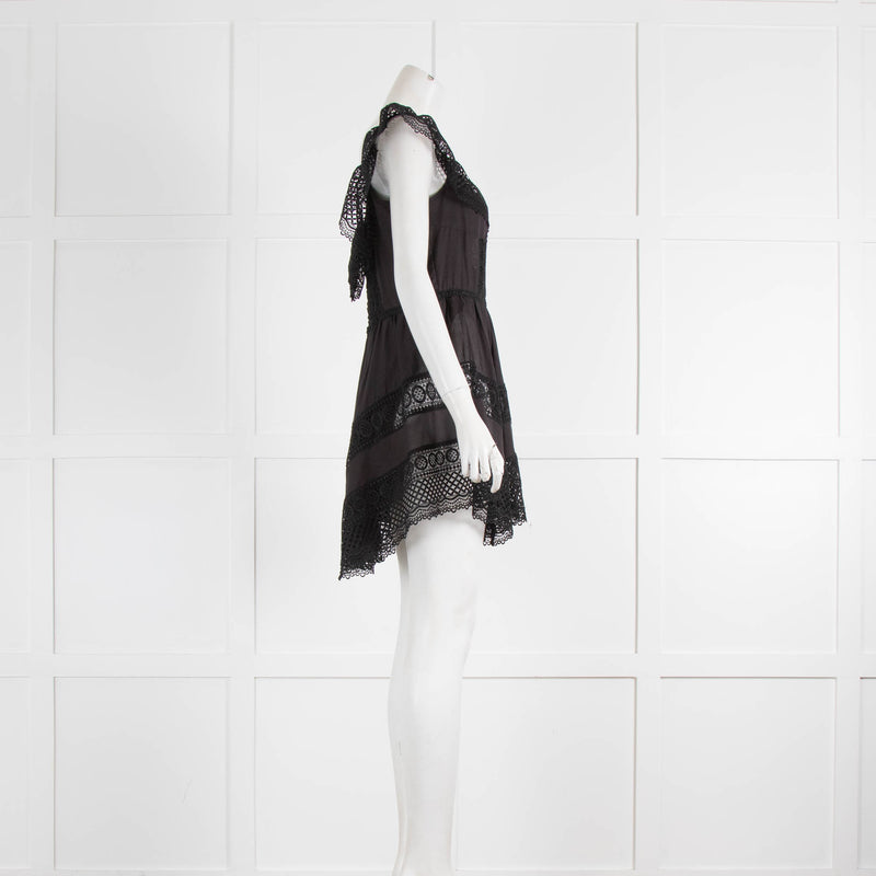 Charo Ruiz Black Lace Mini Dress