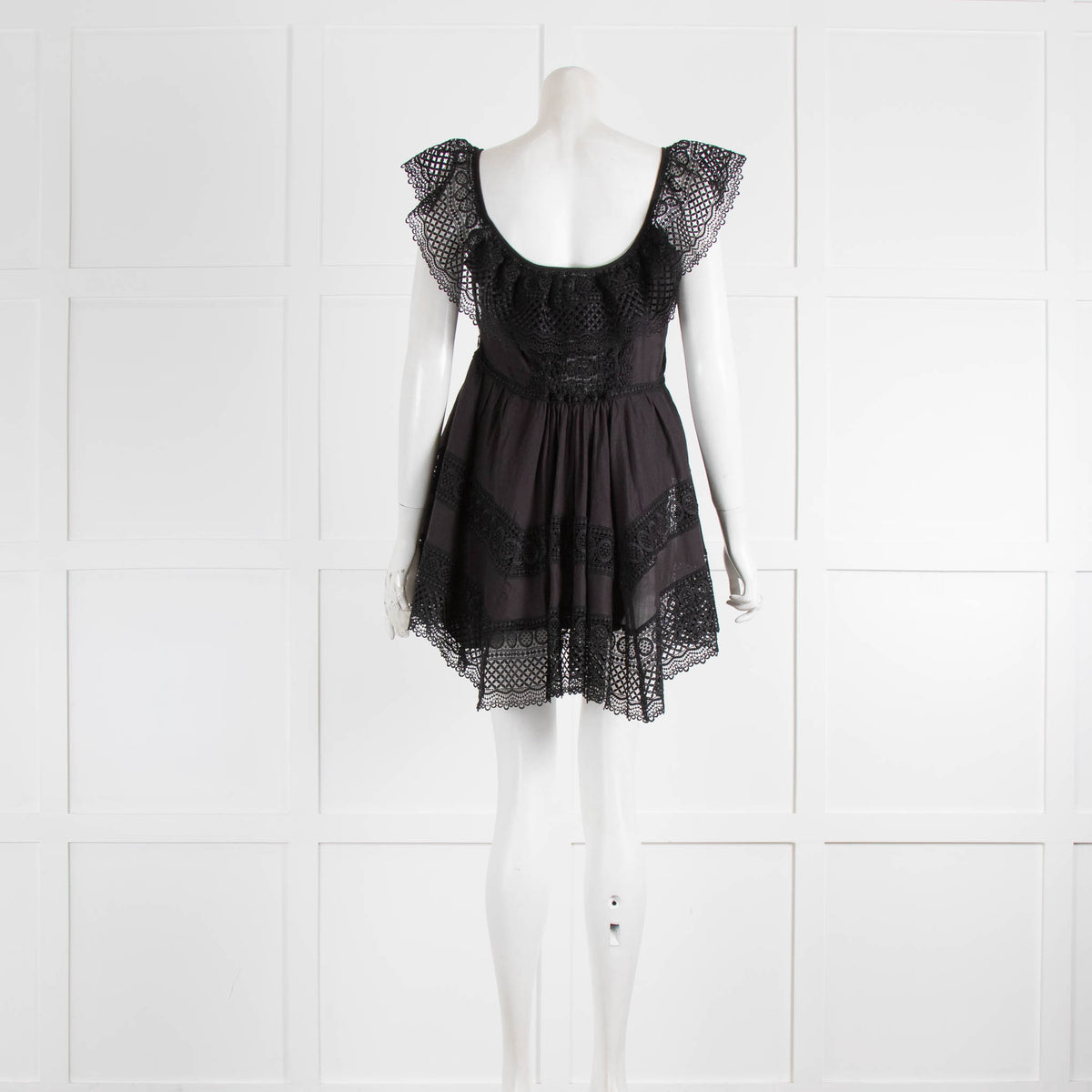 Charo Ruiz Black Lace Mini Dress