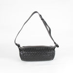 Bottega Veneta Black Intrecciato Woven Crossbody Bag