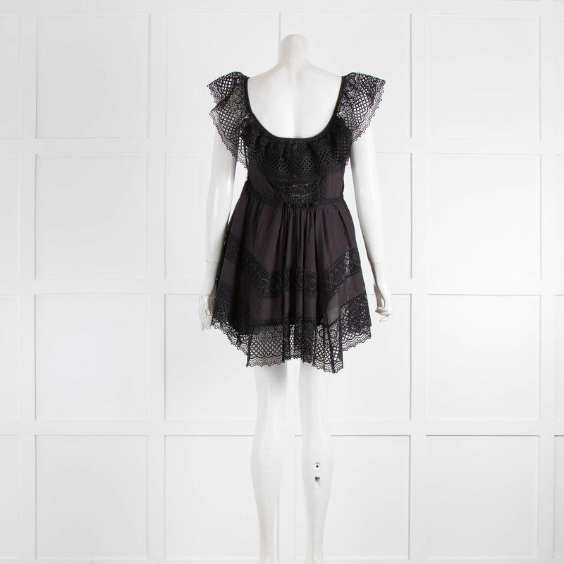 Charo Ruiz Black Lace Mini Dress