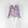 Paige Lilac Brown Floral Sheer Blouse