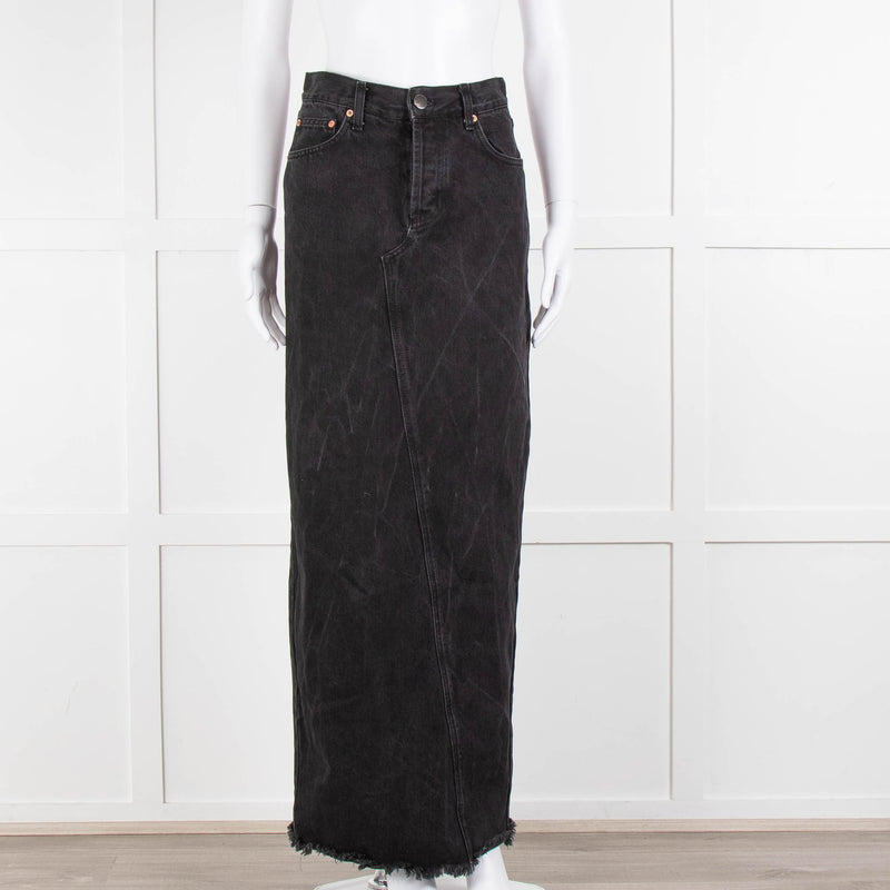 Raey Black Denim Long Pencil Skirt