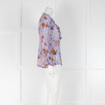 Paige Lilac Brown Floral Sheer Blouse