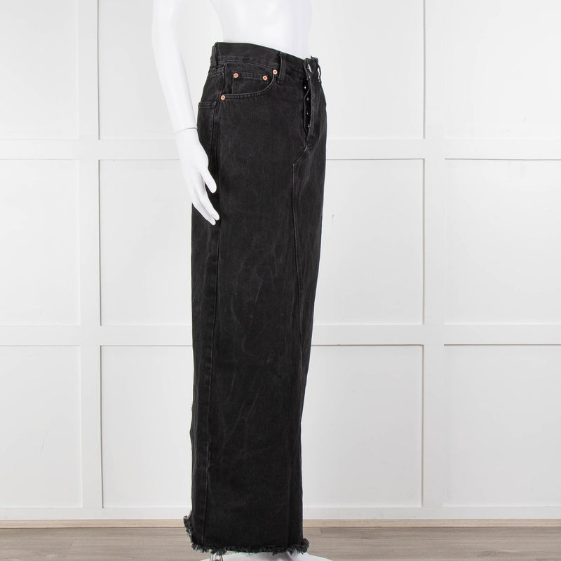 Raey Black Denim Long Pencil Skirt
