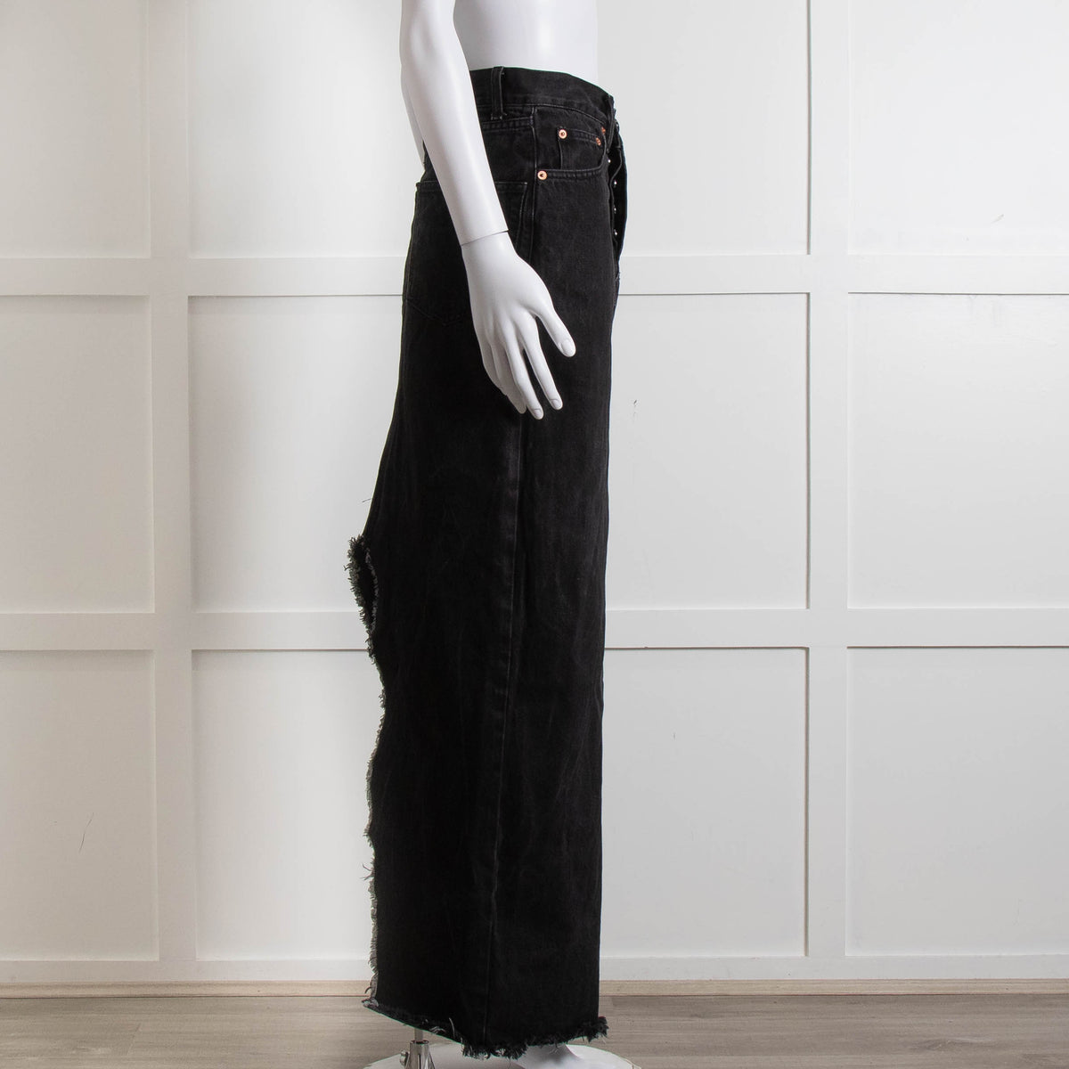 Raey Black Denim Long Pencil Skirt