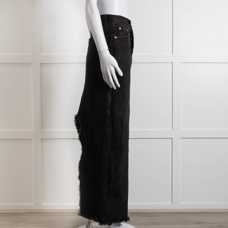 Raey Black Denim Long Pencil Skirt