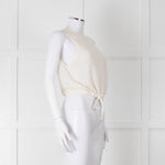 Alice + Olivia White Crochet Knit Tank with Drawstring Waist