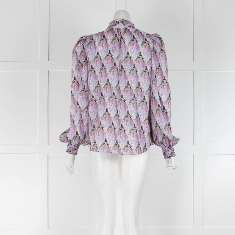 Phoebe Grace Lilac Green Pussy Bow Long Sleeve Blouse
