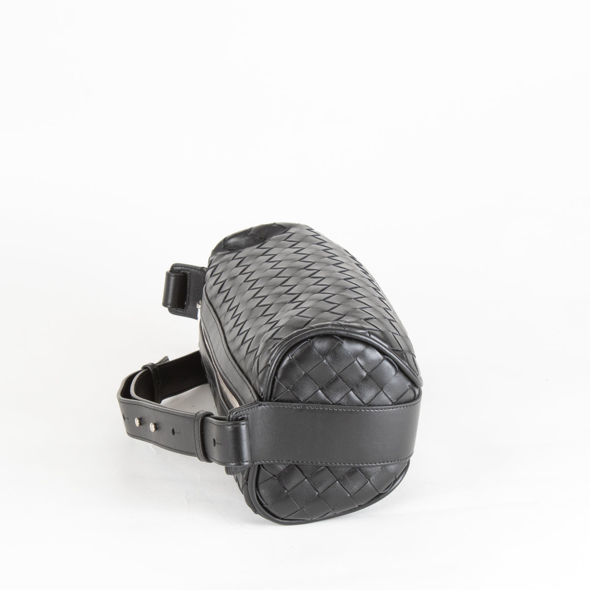 Bottega Veneta Black Intrecciato Woven Crossbody Bag