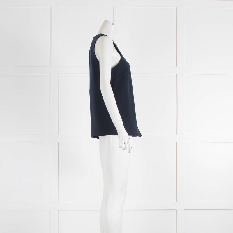 Camilla And Marc Navy Sleeveless/Front Split Top