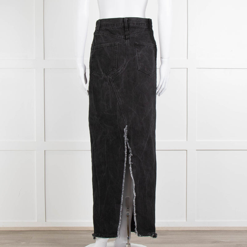 Raey Black Denim Long Pencil Skirt
