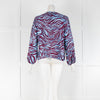 La Double J Purple Blue Zebra Print Long Sleeve Top