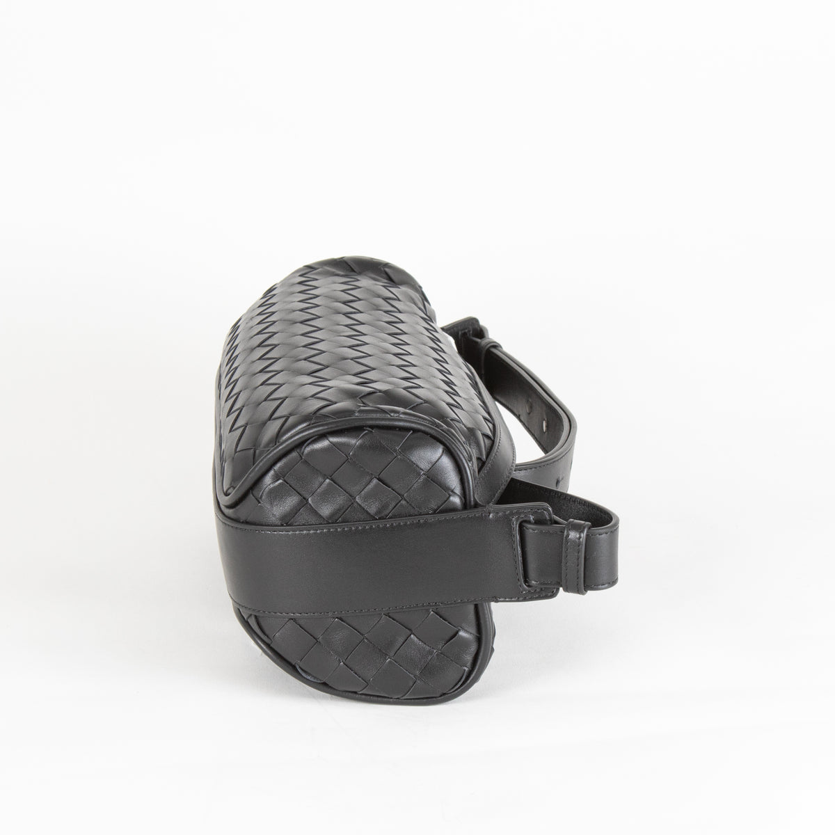 Bottega Veneta Black Intrecciato Woven Crossbody Bag