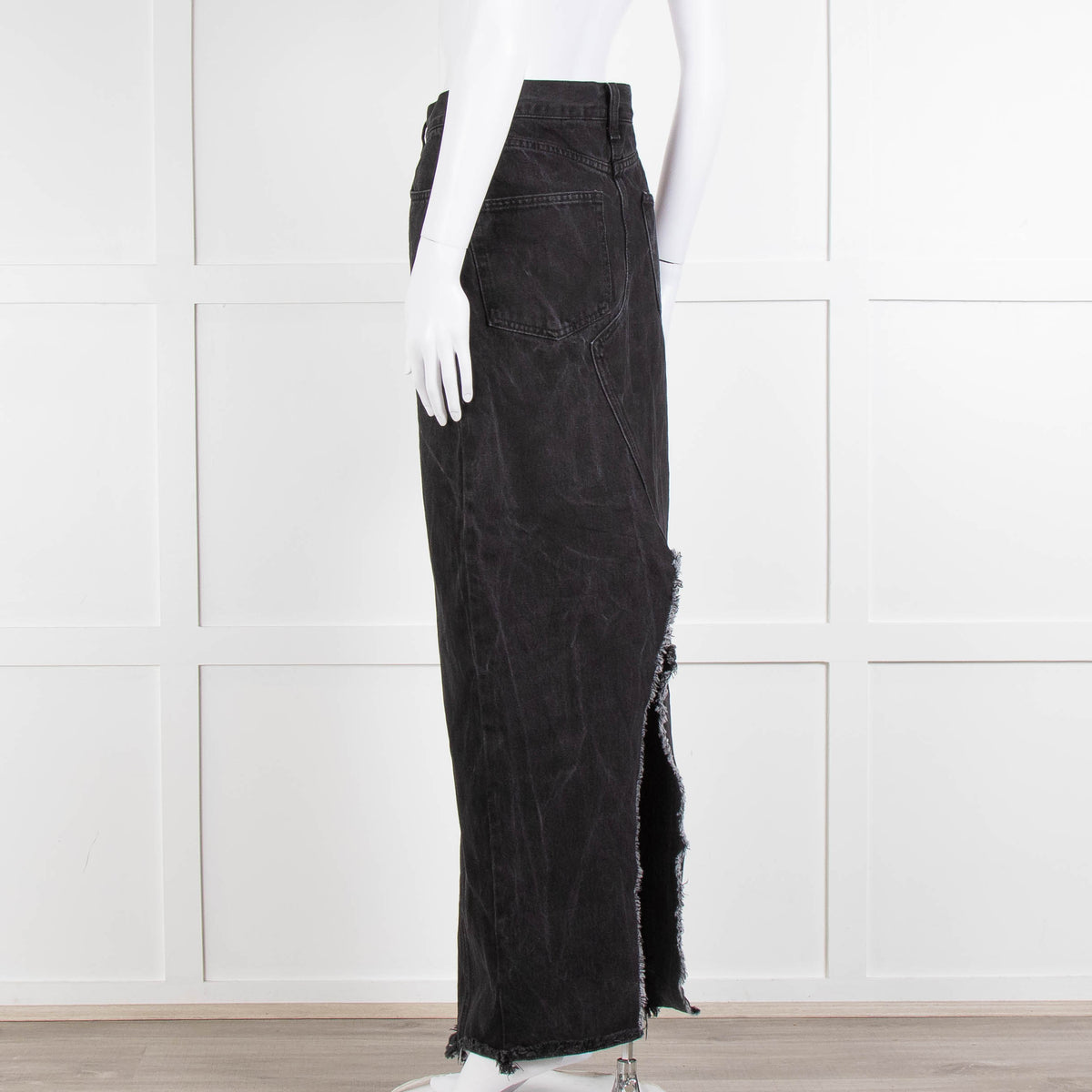 Raey Black Denim Long Pencil Skirt
