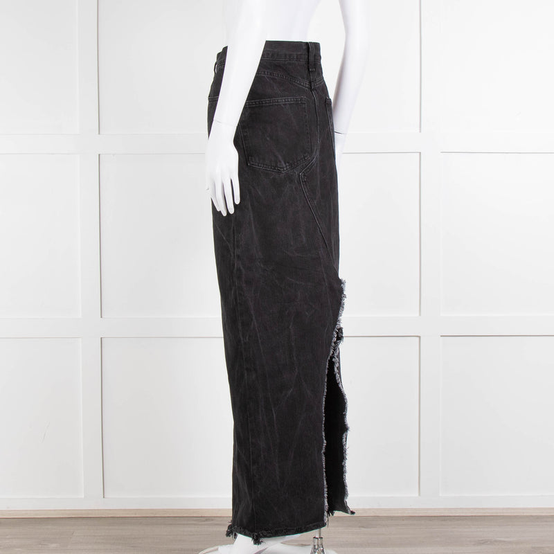 Raey Black Denim Long Pencil Skirt
