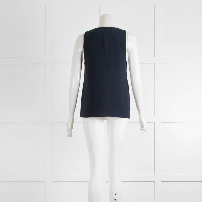 Camilla And Marc Navy Sleeveless/Front Split Top