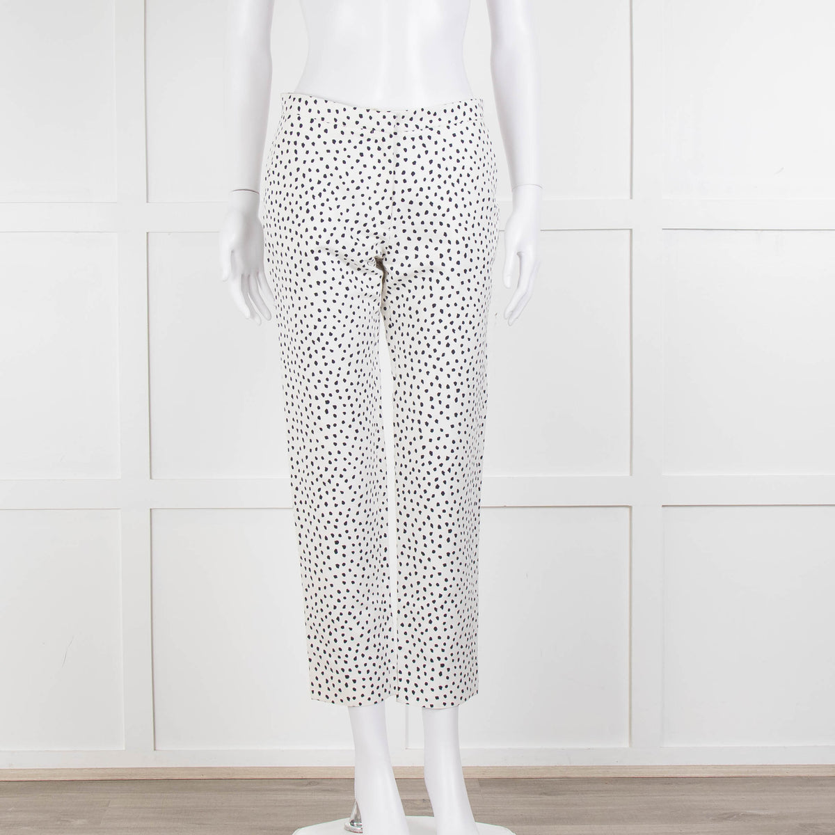 CH Carolina Herrera Cream Black Dot Trousers